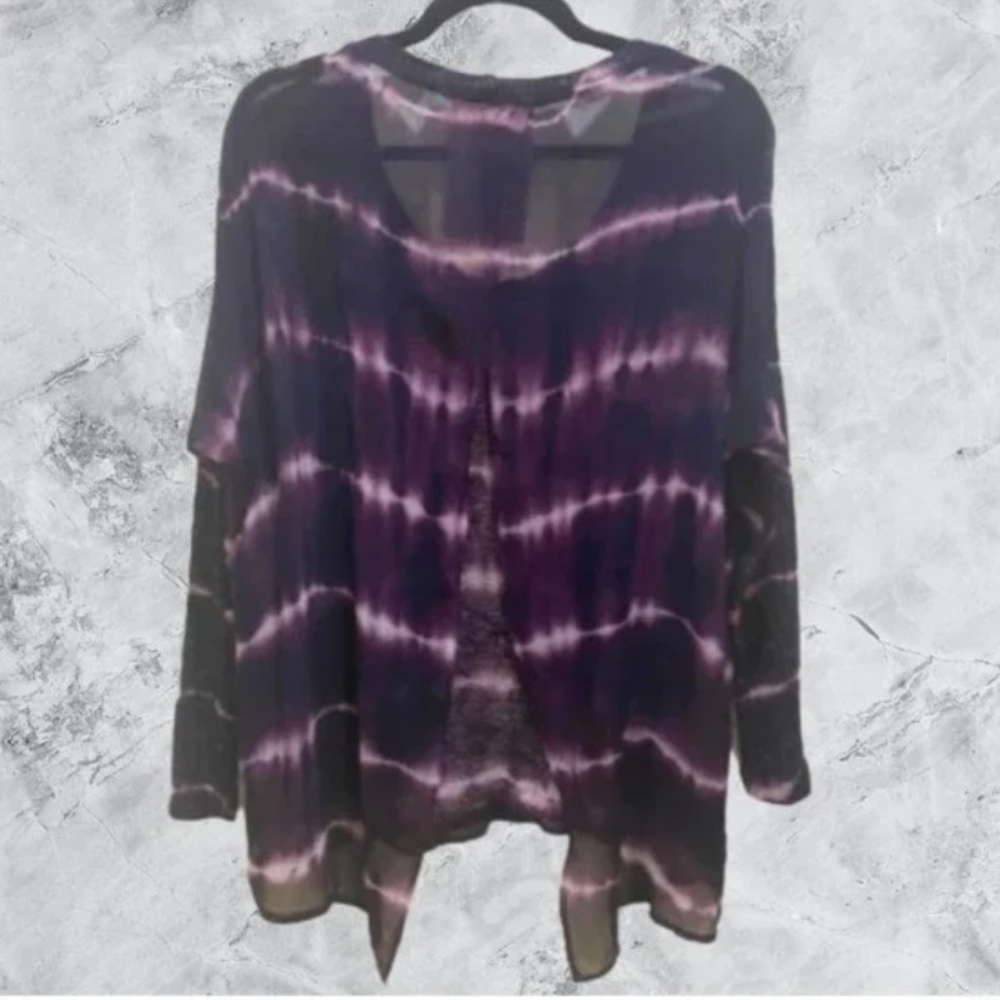 oversized loose knit sweater tie dye boho open back